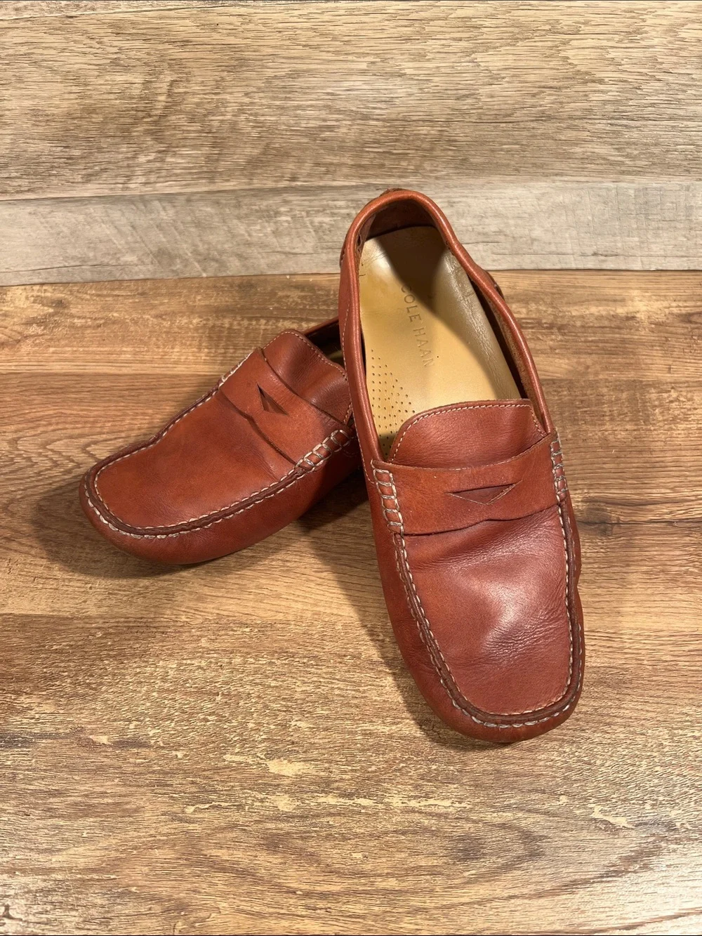 Cole‎ Haan Men's Howland Penny Loafer Driving Shoes in Chestnut